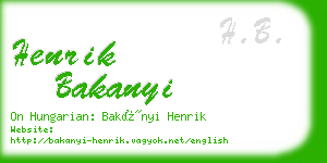 henrik bakanyi business card